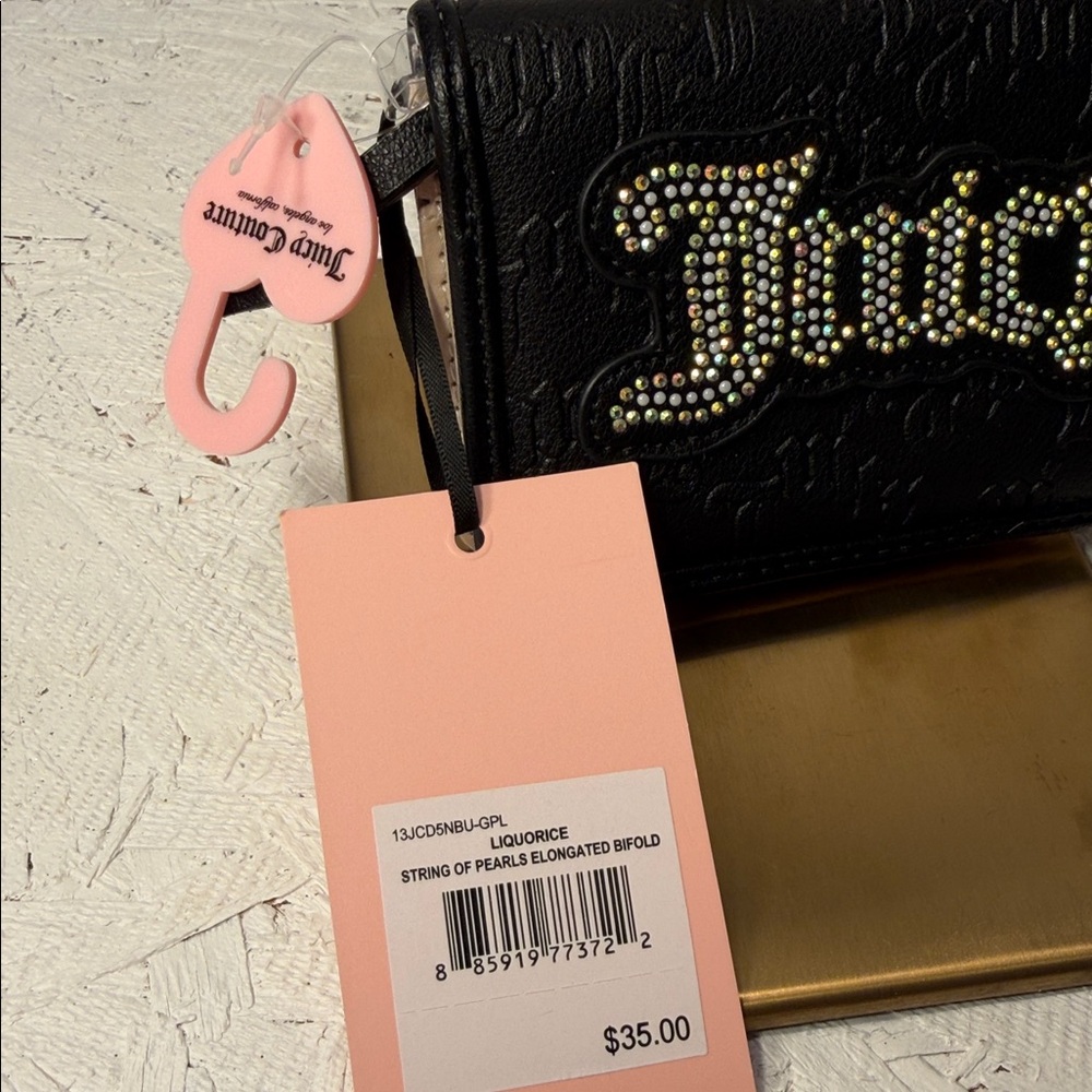 Juicy couture sequin, black and pink NWT wallet 4 card holders, inside zipper. - Picture 2 of 7